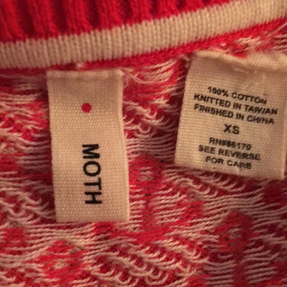Moth Anthropologie Red Anchor Print  Sweater - Picture 6 of 6